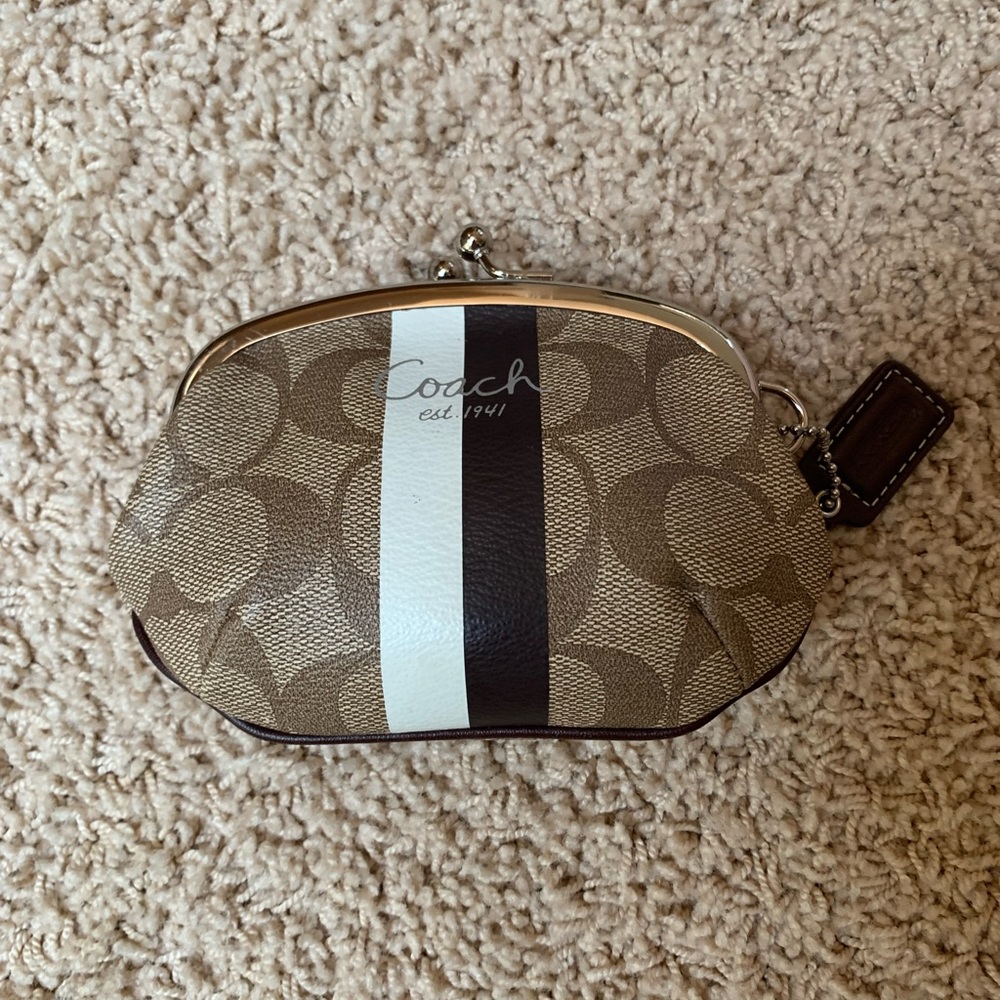 Coach coin purse - brown / yellow
